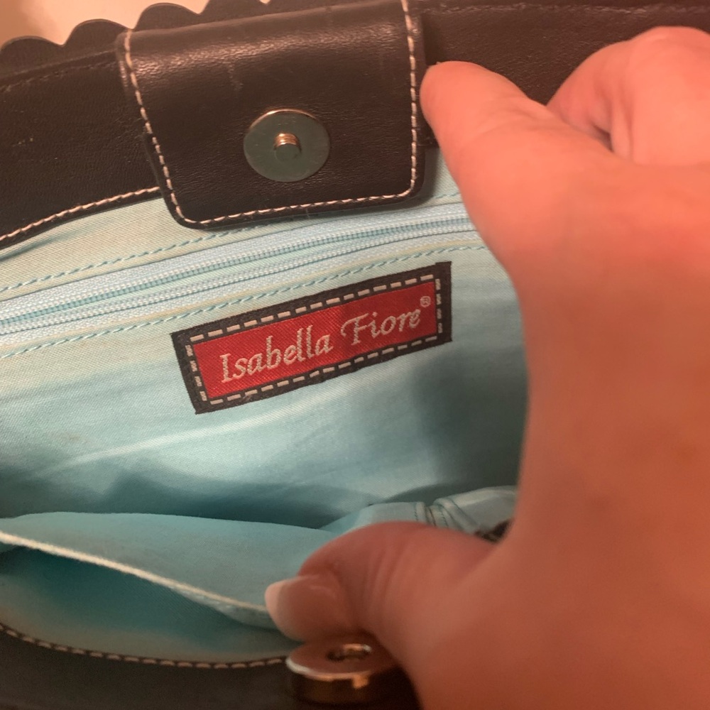 Isabella Fiore Black and Blue Shoulder Bag - Picture 2 of 4